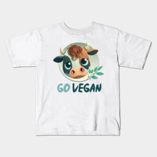 Vegan calf, go vegan, against animal torture, no animal cruelty Kids T-Shirt